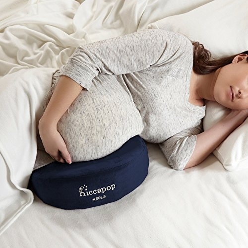 hiccapop Pregnancy Pillow Wedge for Maternity | Memory Foam Pillows Support Body, Belly, Back, Knees (Navy Blue)