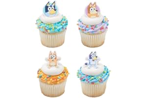 GÉNERIC Bluey So Much Fun Cupcake Rings Toppers - 24 Count