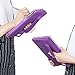 FYY Leather Case with Apple Pencil Holder for iPad Air 1/2, iPad 9.7 2017/2018 - Folio Stand Protective Case Smart Cover with Hand Strap Card Slots for Apple iPad Air 1/2 /iPad 9.7 2017/2018 Purple