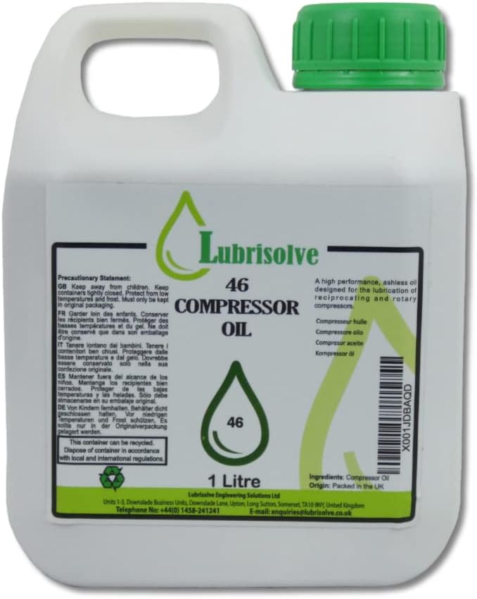 Lubrisolve Compressor Oil 46 1 Litre - Carbon Sludge Control Oxidation