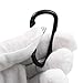 Qualtiy Yes QY 10PCS D Shape 1.91 Inch Long Spring Snap Hook Rings Aluminum Alloy Keychain Clip Buckle with Keyring Classy Black Color