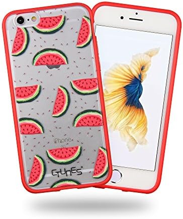 CTUNES iPhone 6 Case, iPhone 6s Cover, Cute Pattern Design Printed Translucent Frosted Plastic Hard PC Back with Soft TPU Bumper Protective Covers Skins Case for Apple iPhone 6/6s (4.7 inch)Watermelon