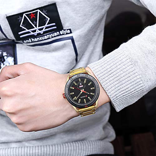 LUCAMORE Mens Fashion Dress Analog Quartz Watch with Stainless Steel Band Waterproof Date Classic Business Wrist Watches - Thumbnail 5