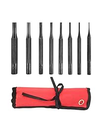 Xage 8 piezas de punzones Herramienta para carpintería Maquinaria Gunsmith reparaciones y artesanía con funda de transporte