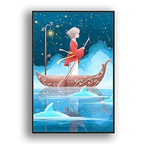 Framed Canvas Wall Art for Living Room, Bedroom Flow in The Dream Canvas Prints for Modern Home Decoration Ready to Hang - 16"x24" inches