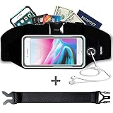 Fanny Pack, Running Belt, Waist Bag for Women & Men for iPhone Xs Max, XR, XS/X, 8/7/6s Plus, 8/7/6/SE, Samsung Galaxy S10/S9/S8 Plus/Note, Moto, with Their Cases on. Gym Workout Fitness Gear-Black