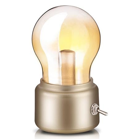 Retro Birne Lampe USB wiederaufladbare LED Nachtlicht Mini Nachttisch Schreibtischlampe Energiesparende 0026 elegante für Sch