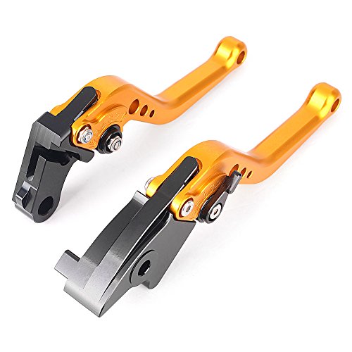 Mallofusa 2Pcs Motorcycle Short Brake Clutch Lever for Honda CBR929RR 2000-2001 CNC Aluminum Gold