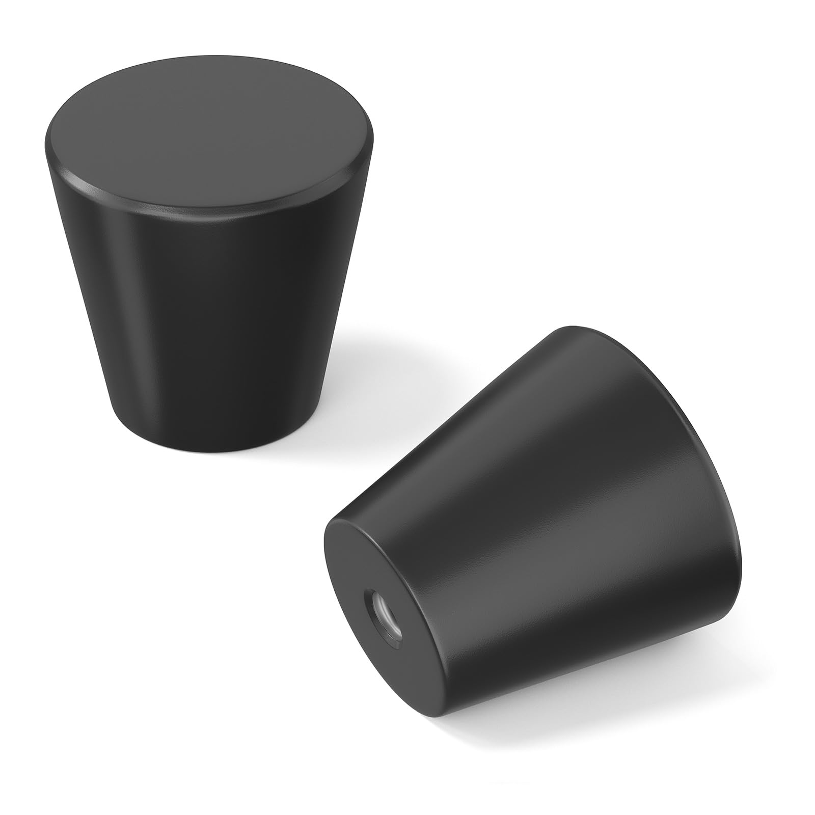 homdiy 30 Pack Black Knobs for Dresser Black Cabinet Knobs Small Drawer Pulls Round Kitchen Cabinet Hardware Image