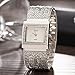 Ladies Square Crystal Bracelet Dress Wrist Watch for Women - Female Silver