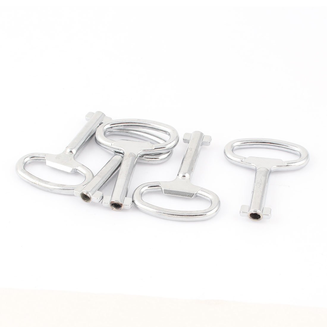 Sourcingmap Electrical Cabinet Elevator Lock Safety Keys Silver Tone 5PCS