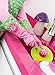 Addis Vigar Pink Latex Dishwashing Gloves with Extended Flower Power Motif Cuff, 16-7/8-Inches Long