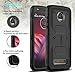 Innens Compatible Moto Z2 Force/Z Force 2017 / Moto Z2 Play Case, Hybrid Heavy Duty Anti-Scratch Shockproof Protective Case with Kickstand Belt Clip Compatible Moto Z2 Play (Black)