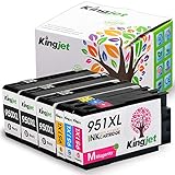 Kingjet Compatible Ink Cartridge Replacement for 950XL 951XL Work with Officejet Pro 8600 8610 8620 8630 8640 8660 8615 8625 Printer