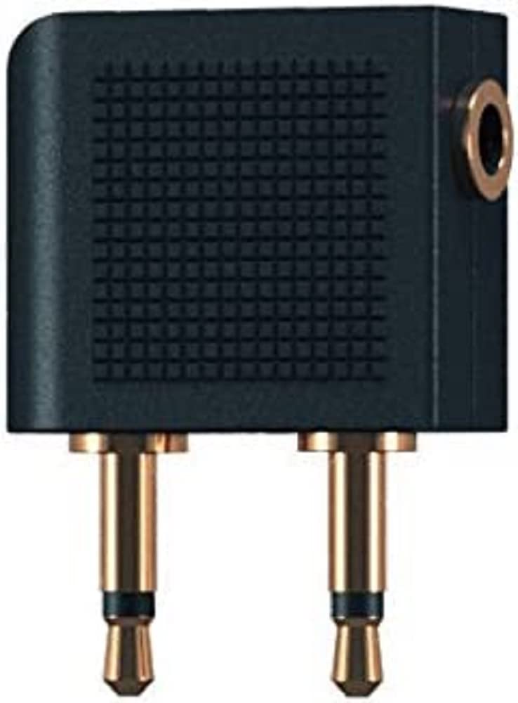 Oehlbach I-Jack Ad Flight Aeroplane Adaptor, 2x 3.5 mm Stereo Male to 3.5 mm Stereo Female, Suitable for all airlines (Black)