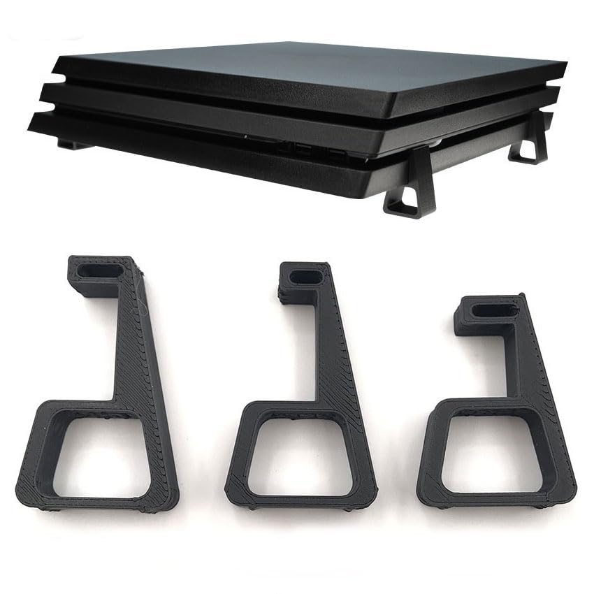 Tekmihat 4PCS Cooling Horizontal Version Bracket for PS4 Slim Pro Feet Stand Console Base Flat-Mounted Holder Stand (PS4 Pro)