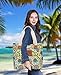 Malirona Women Canvas Tote Bag, Zipper Casual Tote's Handbag Large Capacity Shoulder Bag with Pockets for Office Shopping Travel (Green Flower)
