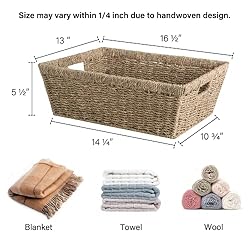 StorageWorks Wicker Baskets, Seagrass Baskets for