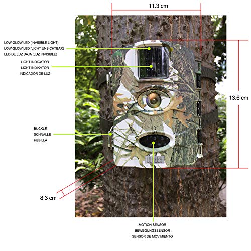 Lilbees Trail Game Camera 16MP 1080P Waterproof Hunting Scouting Cam Wildlife Monitoring Motion Activated Night Vision 2.4" LCD IR LEDs