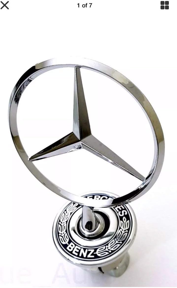 HACOL Mercedes-Benz Star Hood Logo Emblem Badge 3D w210 w202 w203 C200 w211 Silver