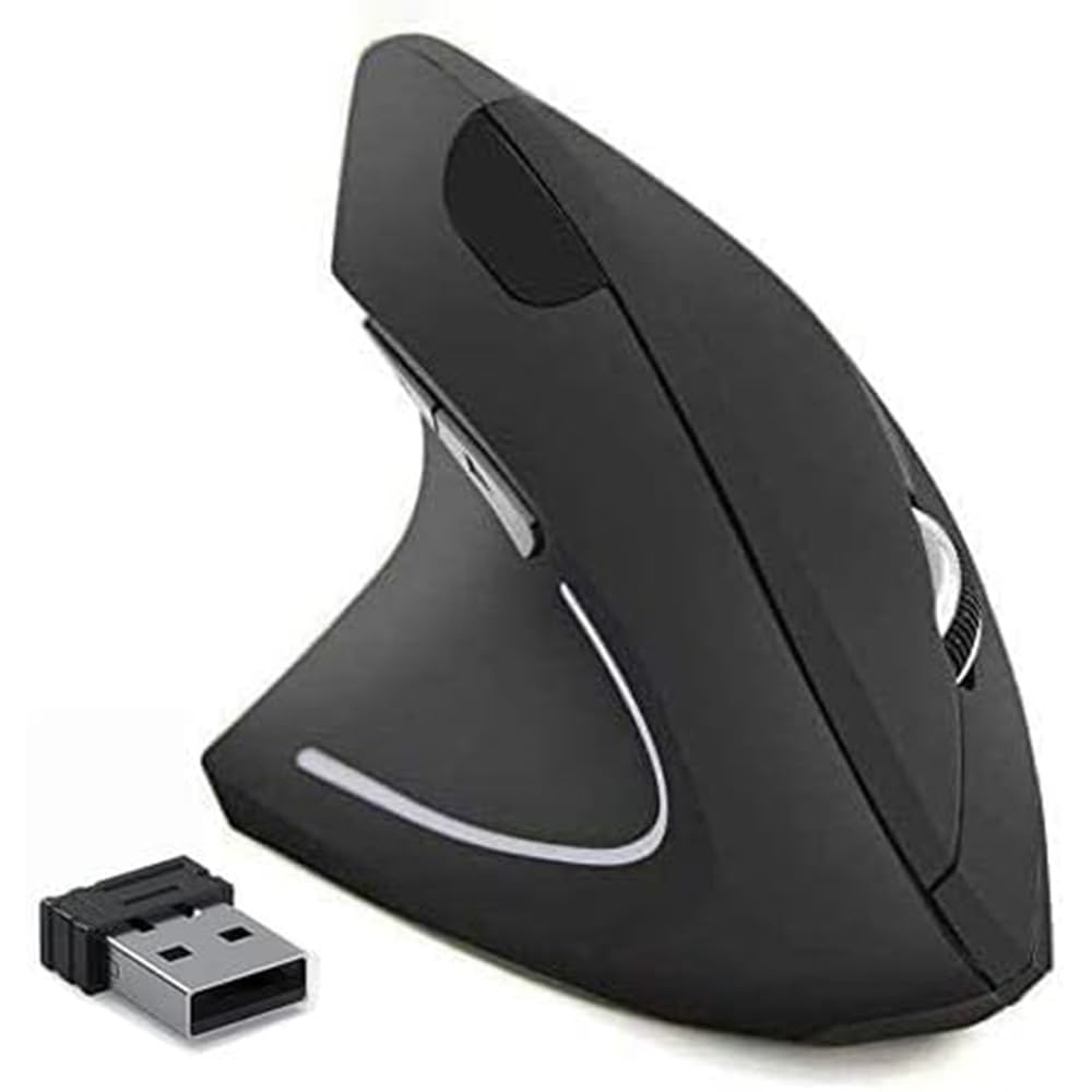 BeWishes Ergonomic Left-Handed Wireless Vertical Mouse, 2.4G, 3 Adjustable DPI (800/1200/1600), Specially for Left Handers