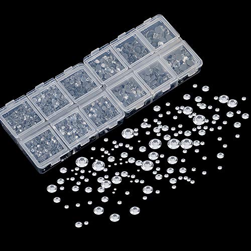 4 Outuxed+5040pcs+Rhinestones+Flatback+Tweezers