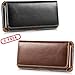 2 Pack Horizontal Leather Cell Phone Holster - LUXMO Genuine Leather Belt Clip Holster Pouch Carrying Cover Case for iPhone 8 Plus/ 7 Plus/Galaxy S10 Plus/ S9 Plus/ S8 Plus (Black + Brown)