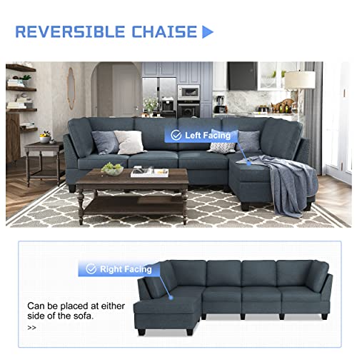 HONBAY Convertible Sectional Sofa L Shape Couch with 4 Seat Reversible