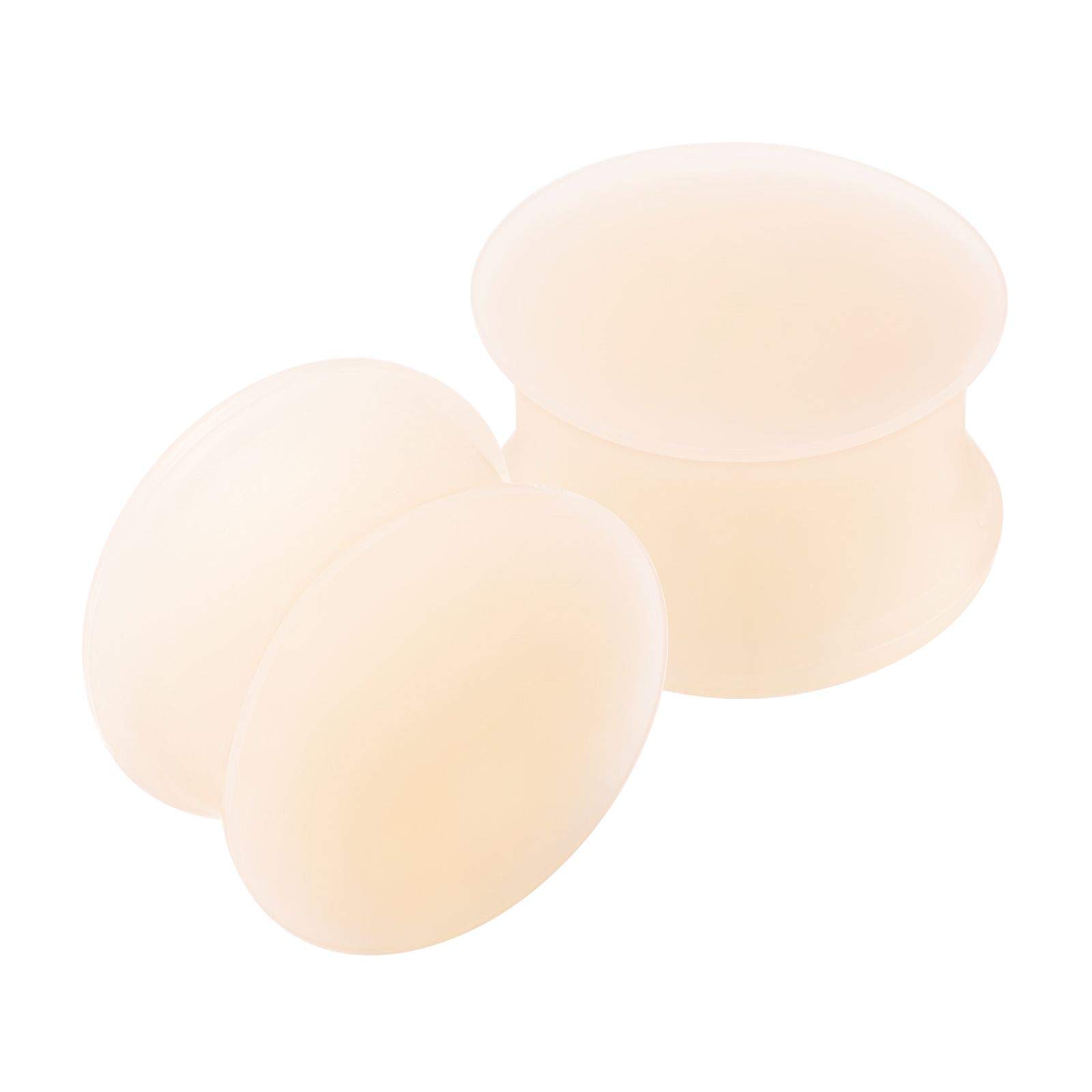 2PCS Silicone Skin Double Flared Saddle Cute Stretcher Ear Gauge Plug Earring Lobe Piercing Jewellery Choose Sizes, Silicone, N/A