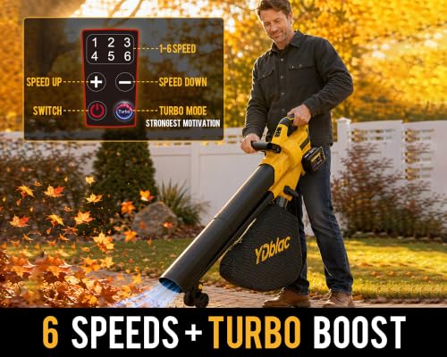 40V Cordless Leaf Blower Vacuum Mulcher, 3-in-1 Battery Powered Leaf Vacuum with photo 9