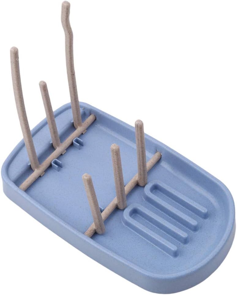 Sevenfly Feeding Bottle Rack Drying Nipple Stand Cup Storage Folding Drainer Dryer Nipple Shelf Baby Pacifier Feeding Cup Holder,Blue