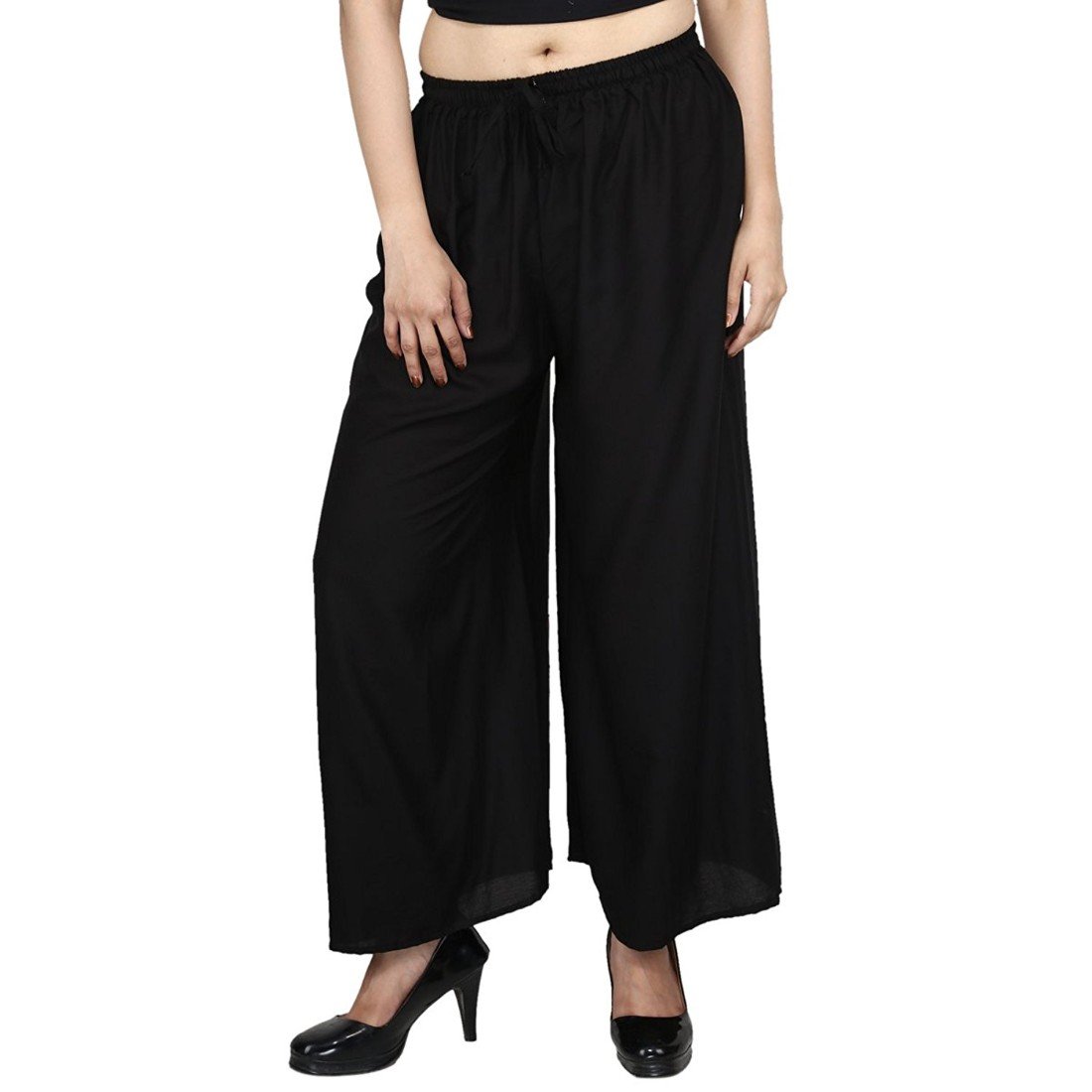 dream desi women's rayon black palazzo for all plus size and small size (142)