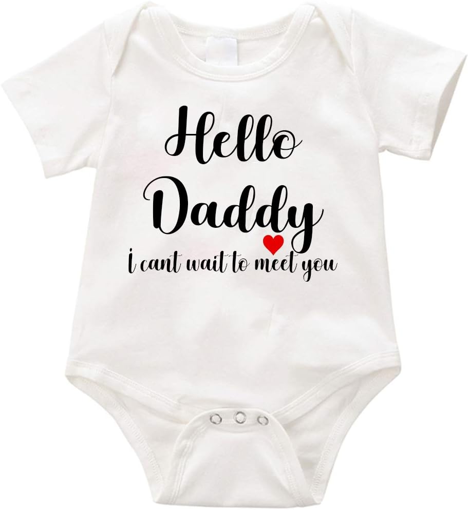 Anicelook  Hello Daddy i Cant Wait to Meet You Unisex Outfit IReveal to Dad I Dad Outfit I Dad Pregnancy