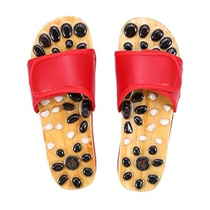 Foot Massage Slippers, Reflexology Naturopathy Acupuncture Plantar Fasciitis Health Care Massage Shoes to Reduce Foot Pain for Men and Women (Red 38)