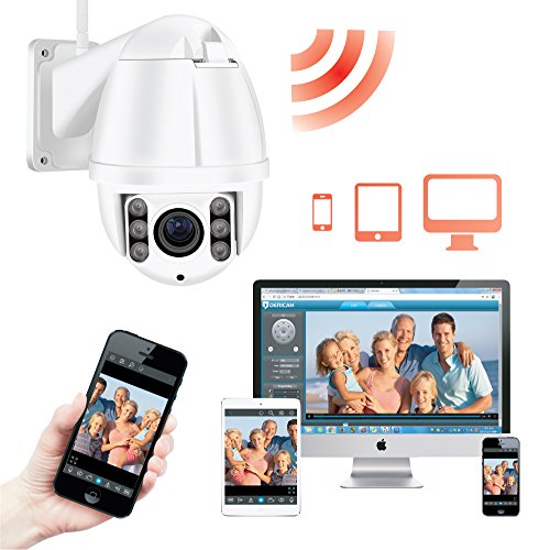 1080P Full HD Outdoor WiFi Security Camera, Outdoor PTZ IP Camera, 4X Optical Zoom, Auto Focus, IP66 Weatherproof, 196ft Night Vision, External Card Slot up to 128GB Micro SD Card, S2A, US, White - Thumbnail 4