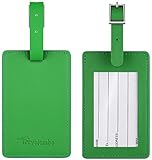 Travelambo Leather Luggage Tag & Baggage Bag Tag & Cruise Tag & Business Card Holder with window