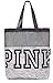 Victoria's Secret Pink Nation Black Mesh Grey Marl Logo Tote