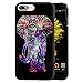 Hipster Elephant Case for iPhone 7 Plus/iPhone 8 Plus Customized Design by MERVELLE TPU and PC Black Shock-Proof Protective Case [Anti-Slippery]