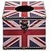 Vintage Style Union Jack Design Square Wood Facial Tissue Box Cover / Tabletop Napkin Holder