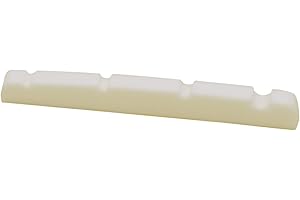Metallor 4 String Pre-Slotted Cattle Bone Bass Nut Replacement Flat Bottom Compatible with Fender PB Bass Guitar White. (Nut: 42 x 5 x 3mm)