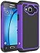 LK J3 Case, Express Prime Case, Amp Prime Case, [Shock Absorption] Hybrid Armor Defender Protective Case Cover for Samsung Galaxy J3 / Express Prime/Amp Prime (Purple)