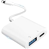 [Apple MFi Certified] USB Camera Adapter for iPhone, Lightning to USB Camera Adapter iPhone OTG Adapter with Charging Port, i