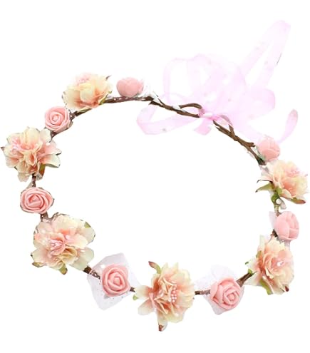Amazon.com : DDazzling Flower Crown Floral Wreath Headband  display picture 1