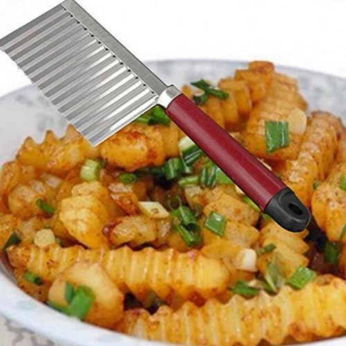 Pier 27 Vegetable Crinkle Wavy Cutter Blade Slicer Fruits Knife Food Potato Wavy Edged Knife Stainless Steel Potato Chip Dough