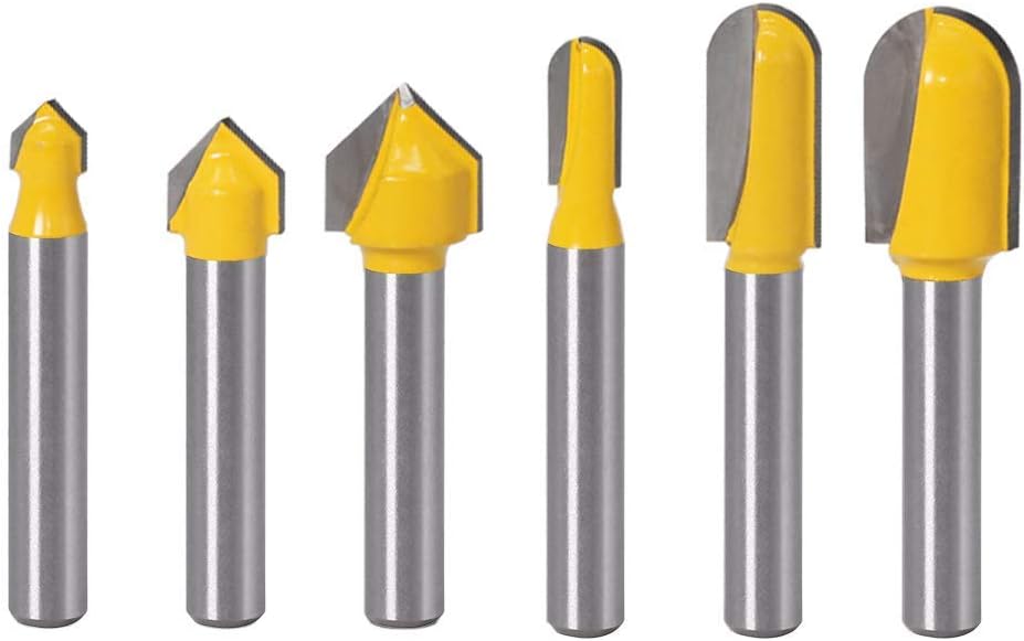 Bestgle 3pcs 1/4” Shank Core Cove Box Round Nose Router Bit and 3pcs 1/