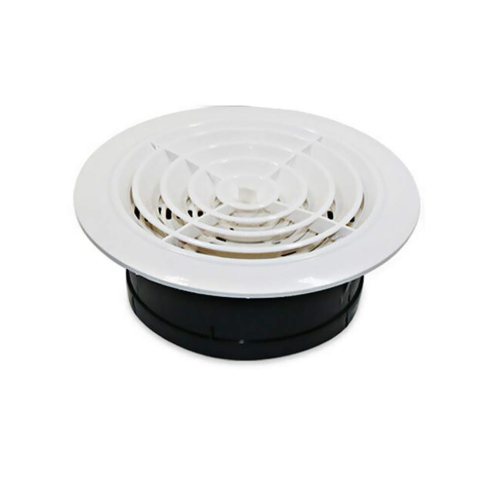 Vogueing Tool Circular Air Vent Grille Covers Ventilation Cover ABS Plastic White & Black Round Wall Vent for Home Using (Rotating-150MM)