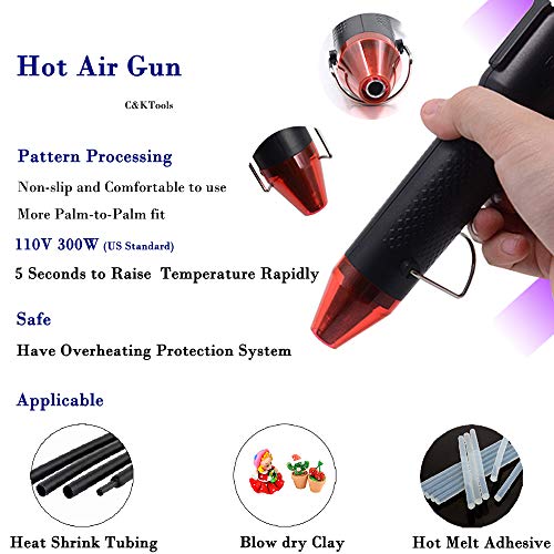 C&KTool 300W Hot Air Gun Multi Function Electrical Heat Tool for DIY Drying Clay Candle Heat Shrinkable Tube