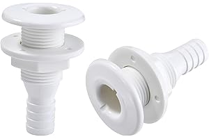 YOQVQOY 2Pcs Thru Hull Fitting(1"), Marine Through Hull Connector Fitting for Boats, White