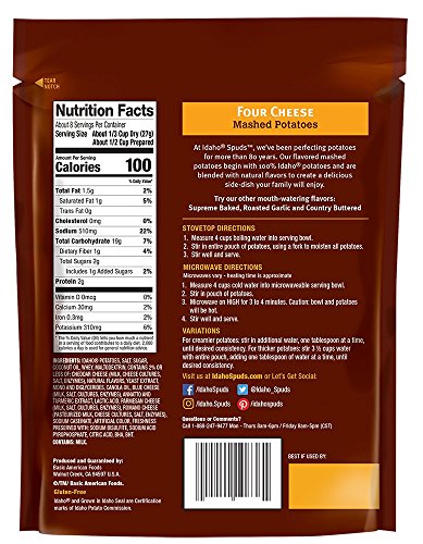 Idaho Spuds Family Size, Four Cheese Mashed Potatoes, 6 Count