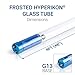 HyperSelect T8 T10 T12 Glass 4ft LED Tube Light, 18W (40W Equiv.), Ballast Bypass, Fluorescent Replacement, High Output, 2000 Lumens, 5000K, Frosted, Garage, Warehouse - 6 Pack